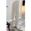 Amina Muaddi Heel 9.5cm Leather Thigh-High Boots White with Crystal Bow 2021