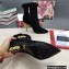 Dolce & Gabbana Mink Fur Thin Heel 10.5cm Leather Ankle Boots Suede Black with Baroque DG Heel 2021