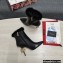 Dolce & Gabbana Mink Fur Thin Heel 10.5cm Leather Ankle Boots Black with Baroque DG Heel 2021