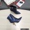 Dolce & Gabbana Thin Heel 10.5cm Leather Ankle Boots Snake Print Blue with Baroque DG Heel 2021