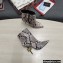 Dolce & Gabbana Thin Heel 10.5cm Leather Ankle Boots Snake Print Gray with Baroque DG Heel 2021