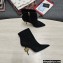 Dolce & Gabbana Thin Heel 10.5cm Leather Ankle Boots Suede Black with Baroque DG Heel 2021