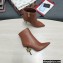 Dolce & Gabbana Thin Heel 10.5cm Leather Ankle Boots Brown with Baroque DG Heel 2021