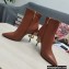 Dolce & Gabbana Thin Heel 10.5cm Leather Ankle Boots Brown with Baroque DG Heel 2021