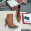 Dolce & Gabbana Thin Heel 10.5cm Leather Ankle Boots Brown with Baroque DG Heel 2021