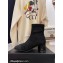 Chanel Heel 5cm Ankle Boots Suede/Grosgrain Black 2021