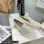 Jimmy Choo VARSHA FLAT White Satin Loafers with All-Over Pearl Embellishment 2021