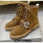 Jimmy Choo CORA FLAT Suede Combat Boots with Crystal Buckle Caramel 2021