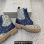 Jimmy Choo CORA FLAT JC Monogram Jacquard and Leather Mix Combat Boots Sand Dune 2021