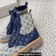 Jimmy Choo CORA FLAT JC Monogram Jacquard and Leather Mix Combat Boots Sand Dune 2021
