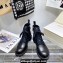 Jimmy Choo CORA FLAT JC Monogram Leather Mix Combat Boots Black 2021