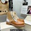 Jimmy Choo CORA FLAT JC Monogram Leather Mix Combat Boots Caramel 2021