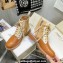 Jimmy Choo CORA FLAT JC Monogram Leather Mix Combat Boots Caramel 2021