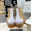 Jimmy Choo CORA FLAT JC Monogram Leather Mix Combat Boots Caramel 2021