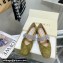 Jimmy Choo KRISTA FLAT Suede Flats Olive Green with Crystal-Embellished Strap 2021