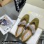 Jimmy Choo KRISTA FLAT Suede Flats Olive Green with Crystal-Embellished Strap 2021