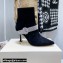 Jimmy Choo Heel 8.5cm KAZA Suede Booties Boots Black with Crystal-Embellished Strap 2021