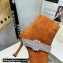 Jimmy Choo Heel 8.5cm KAZA Suede Booties Boots Orange with Crystal-Embellished Strap 2021