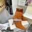 Jimmy Choo Heel 8.5cm KAZA Suede Booties Boots Orange with Crystal-Embellished Strap 2021