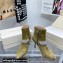Jimmy Choo Heel 8.5cm KAZA Suede Booties Boots Olive Green with Crystal-Embellished Strap 2021