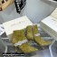 Jimmy Choo Heel 8.5cm KAZA Suede Booties Boots Olive Green with Crystal-Embellished Strap 2021