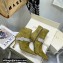 Jimmy Choo Heel 8.5cm KAZA Suede Booties Boots Olive Green with Crystal-Embellished Strap 2021