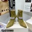 Jimmy Choo Heel 8.5cm KAZA Suede Booties Boots Olive Green with Crystal-Embellished Strap 2021