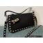 Valentino Small Rockstud Grainy Calfskin Crossbody Bag Black 2021