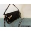 Valentino Small Rockstud Grainy Calfskin Crossbody Bag Black 2021