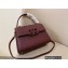 Valentino VSLING Grainy Calfskin Small Handbag Burgundy 2021