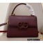 Valentino VSLING Grainy Calfskin Small Handbag Burgundy 2021
