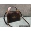 Valentino Small Rockstud Alcove Grainy Calfskin Handbag Black 2021
