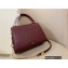 Valentino VSLING Grainy Calfskin Small Handbag Burgundy 2021
