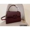 Valentino VSLING Grainy Calfskin Small Handbag Burgundy 2021