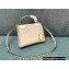 Valentino Small Rockstud Alcove Grainy Calfskin Handbag White 2021