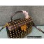 Valentino Small Rockstud Alcove Grainy Calfskin Handbag Black With All-over Studs 2021
