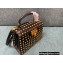Valentino Small Rockstud Alcove Grainy Calfskin Handbag Black With All-over Studs 2021