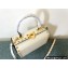 Valentino Rockstud Alcove Grainy Calfskin Box Bag White 2021