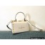 Valentino Rockstud Alcove Grainy Calfskin Box Bag White 2021