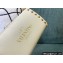 Valentino Rockstud Alcove Grainy Calfskin Clutch Bag White 2021
