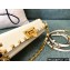 Valentino Rockstud Alcove Grainy Calfskin Clutch Bag White 2021