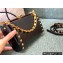 Valentino Rockstud Alcove Grainy Calfskin Clutch Bag Black 2021