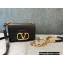 Valentino Stud Sign Grainy Calfskin Shoulder Bag Black 2021
