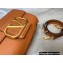 Valentino Stud Sign Grainy Calfskin Shoulder Bag Caramel 2021
