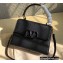Valentino VSLING Grainy Calfskin Small Handbag Black 2021