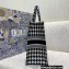 Dior Book Tote Bag in Houndstooth Embroidery Black 2021