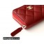 Chanel Classic Zipped Coin Purse AP0216 in Original Grained Calfskin Red