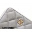 Chanel Classic Zipped Coin Purse AP0216 in Original Grained Calfskin Light Gray