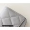 Chanel Classic Zipped Coin Purse AP0216 in Original Grained Calfskin Light Gray