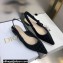Dior J'Adior Slingback Ballerina Flats Crocodile-Effect Embroidered Velvet Black 2021